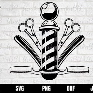 Barber Logo shop SVG, Barbershop Logo SVG, Hair Stylist Svg, Barber Svg, Barber Clipart for for Cricut, Instant Download, Svg, Png, AI, Dxf