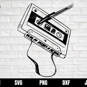 Vintage cassette tape svg, cassette tape tshirt svg, retro tape svg, cassette 80's tape png Instant Download, Svg, Png, AI, Dxf