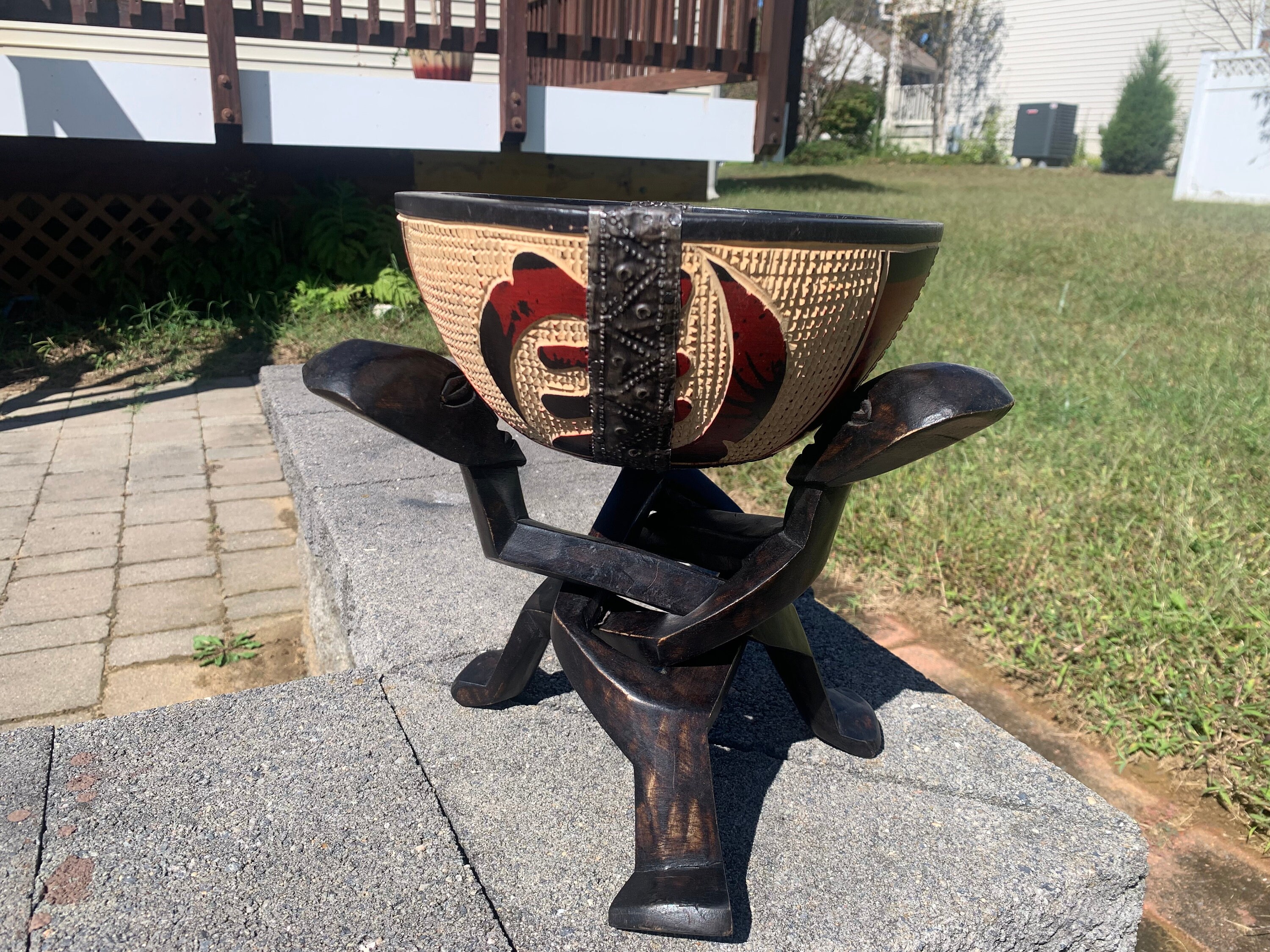 Xzhortik Adinkra Handcrafted Home Decor Wooden Bowl/stand Etsy