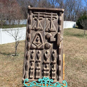Dogon Hand Carved Wooden Sculpture Door