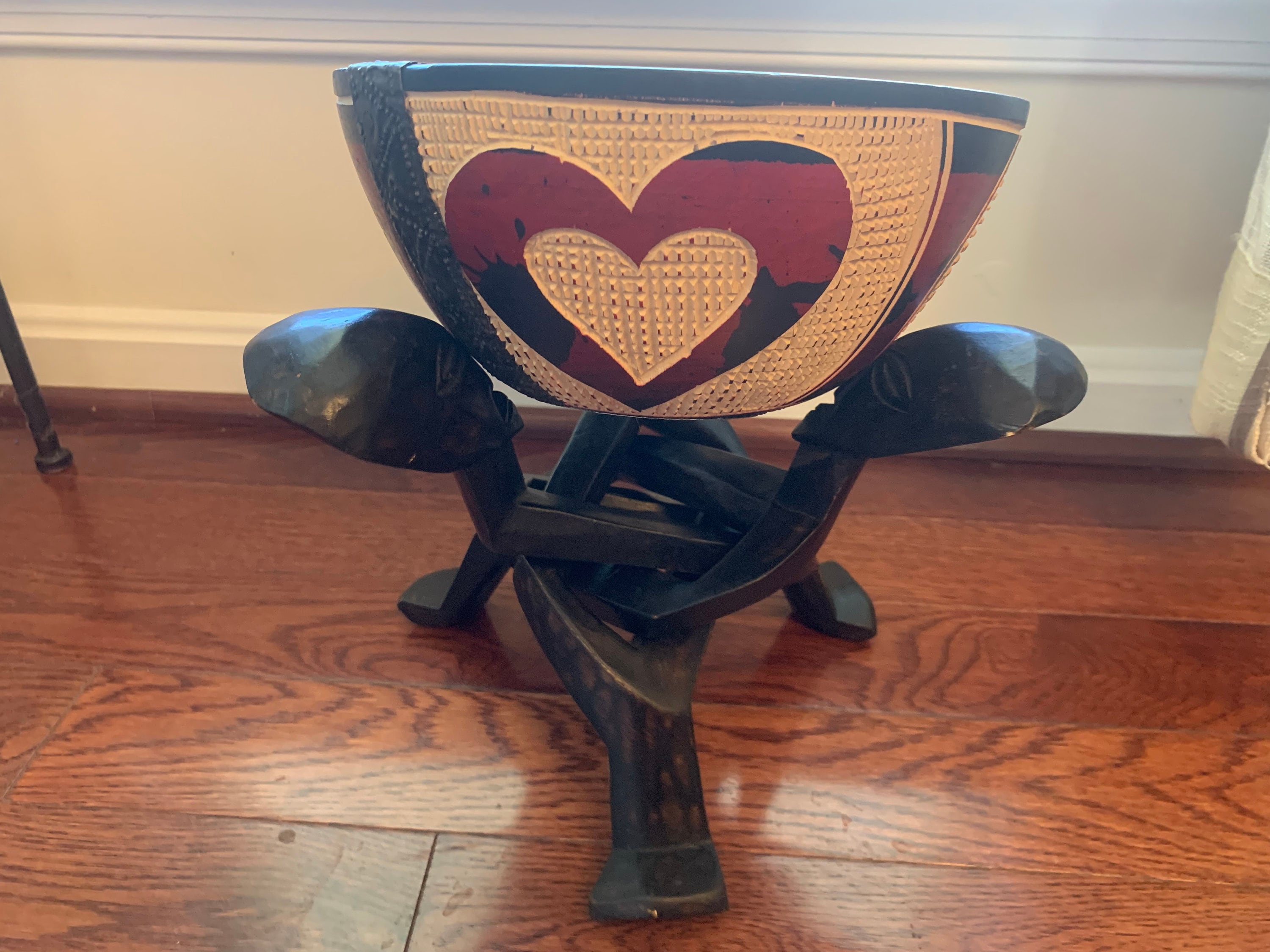 Xzhortik Adinkra Handcrafted Home Decor Wooden Bowl/stand Etsy