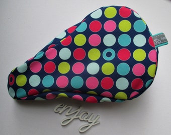 Saddle protector "Dots" for children's bikes made of softshell with inner fleece, PLEASE ALWAYS specify the dimensions!