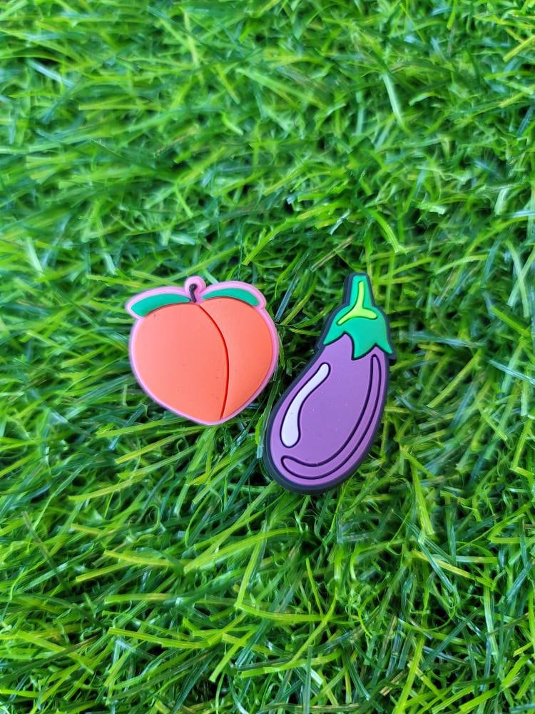 Peach and eggplant emoji  iPhone Case for Sale by PinkShinyArt