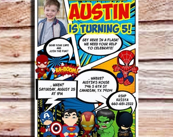 superhero invitation etsy