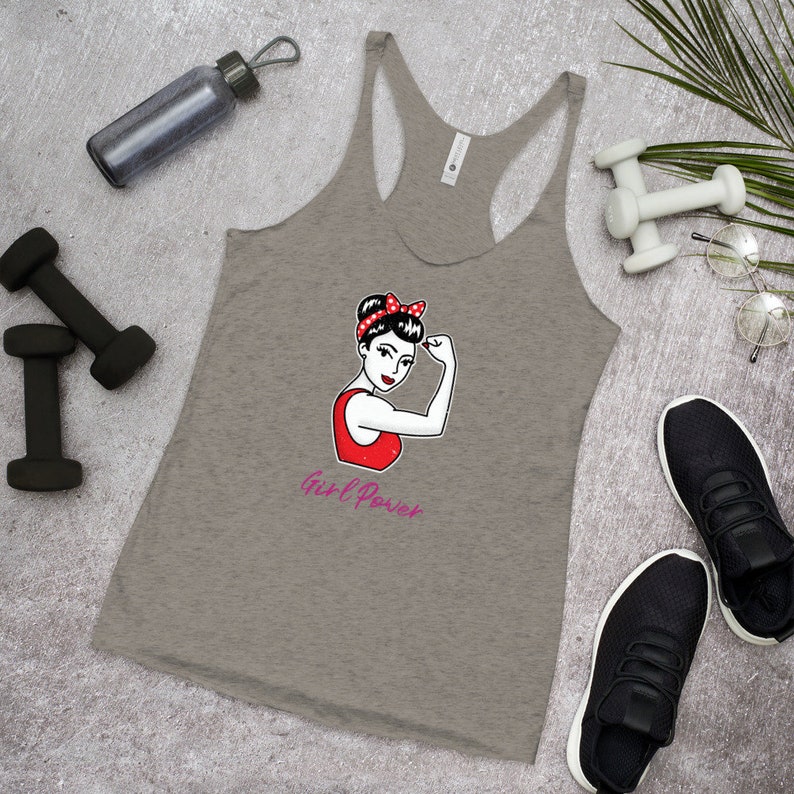 Girl Power Women/'s Racerback Tank-Empowered Women-Empower Women-Feminist T-Shirt-Woman Up T-Shirt-Feminist-Feminism