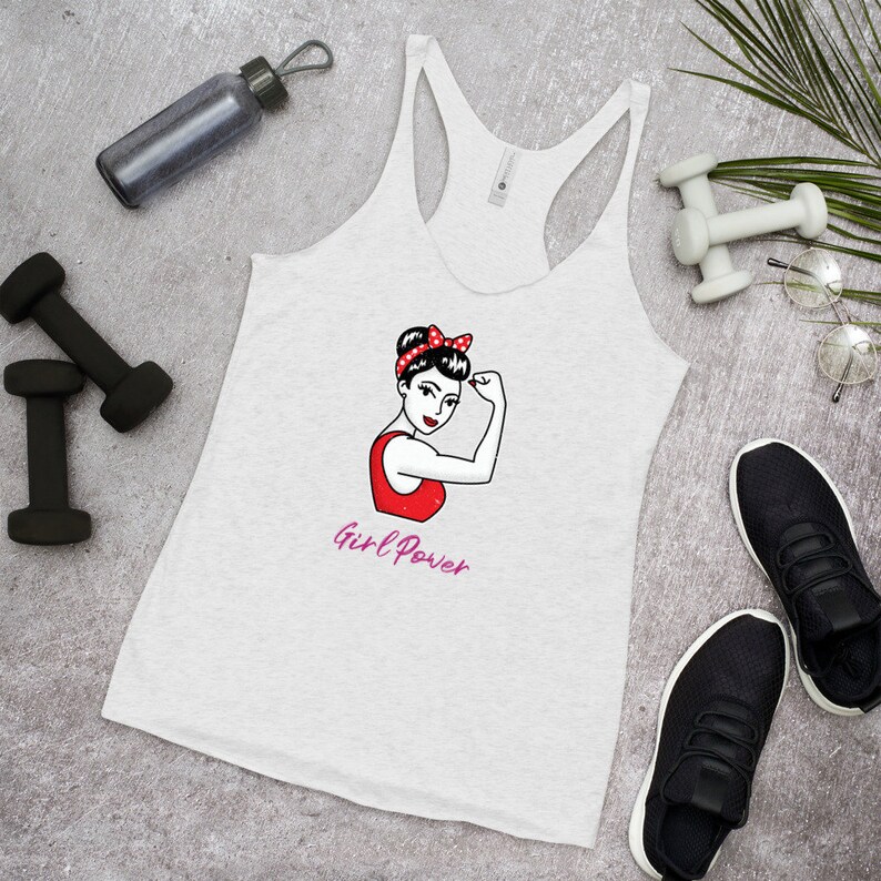 Girl Power Women/'s Racerback Tank-Empowered Women-Empower Women-Feminist T-Shirt-Woman Up T-Shirt-Feminist-Feminism