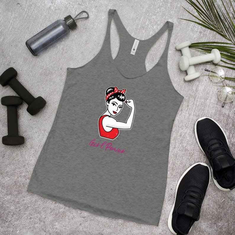 Girl Power Women/'s Racerback Tank-Empowered Women-Empower Women-Feminist T-Shirt-Woman Up T-Shirt-Feminist-Feminism