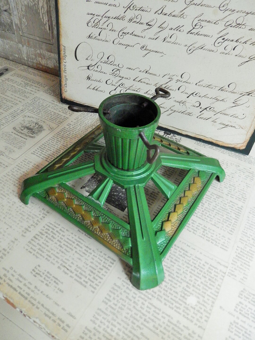 Large Old Christmas Tree Stand Cast Iron Tree Stand Etsy