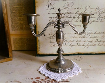 Old candlestick silver, candle holder, shabby, french, brocante, candlelight, lighting, decoration