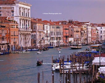 VENICE, ITALY - The Grand Canal from the Rialto Bridge - Travel Photography - Wall Art - Wall Decor - Wall Hanging - Digital Print