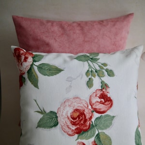 40 x 40 cm cushion cover ROSES or plain rosé, rose cushion, cushion combination, decorative cushion floral, cushion roses image 1