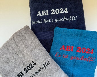 personalized towel ABI 2024, graduation gift, towel, bath towel, shower towel, beach towel with name - Various colors -