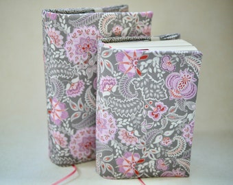 floral book cover for paperbacks/hardback books taupe-pink-coloured