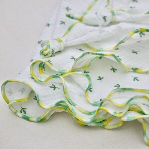L & XL triangular scarf made of muslin small leaves - 2 sizes shoulder scarf neck scarf cotton scarf shawl summer scarf warm light discreet ladies