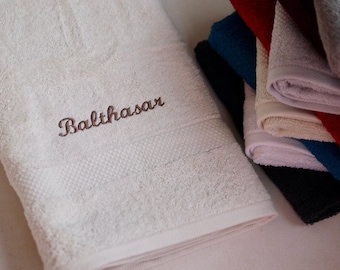 personalized guest towel/hand towel/shower towel - various colors - bath towel, beach towel, sauna towel, with name, embroidered, embroidery