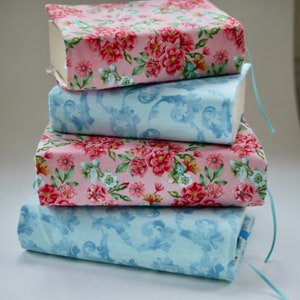 Copertina per libri, borsa per libri, copertina in tessuto per libri con copertina flessibile/rigida, floreale, rose o ornamenti, regalo