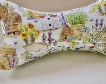 Reading bone pillow BEES honey beehive, lavender, neck pillow, neck roll, book support, tablet support