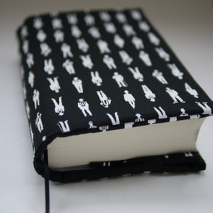 Couverture de livre pour livres de poche/livres reliés pour hommes, couverture de livre en tissu, cartable noir et blanc, motif hommes, gentleman, Mr.