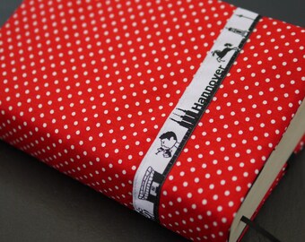 Book cover for paperback or hardback book Skyline Hannover, book cover, fabric cover books, book bag, gift book