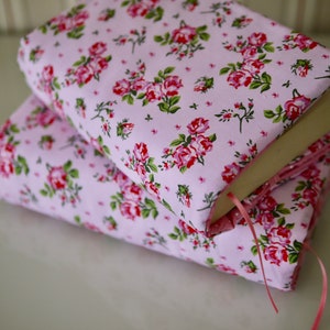 Copertina del libro per tascabili, libri con copertina rigida ROSES, copertina del libro in tessuto per libro, borsa del libro, copertina in tessuto libri motivo rosa, regalo