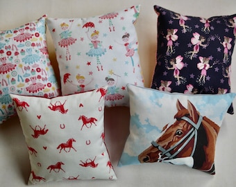 small cuddly pillows - different motifs - small decorative pillow, friendship pillow, gift, horse pillow, elf pillow, horse, ballet