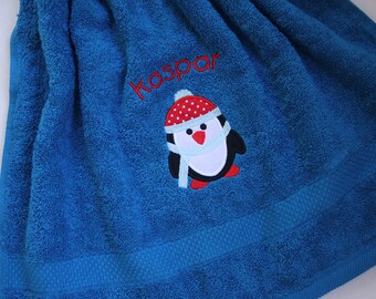 Serviette Enfant Personnalisée Avec Nom Brodé - Coton Oeko-Tex 50x100 Cm - Choix De Motifs, Polices, Couleurs - Cadeau Unique