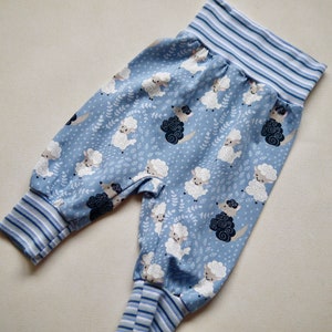 Jersey baby pants for boys size. 80, rompers, play pants, jersey pants size 80, stars sheep, velvet cord, Nicky fabric Schäfchen