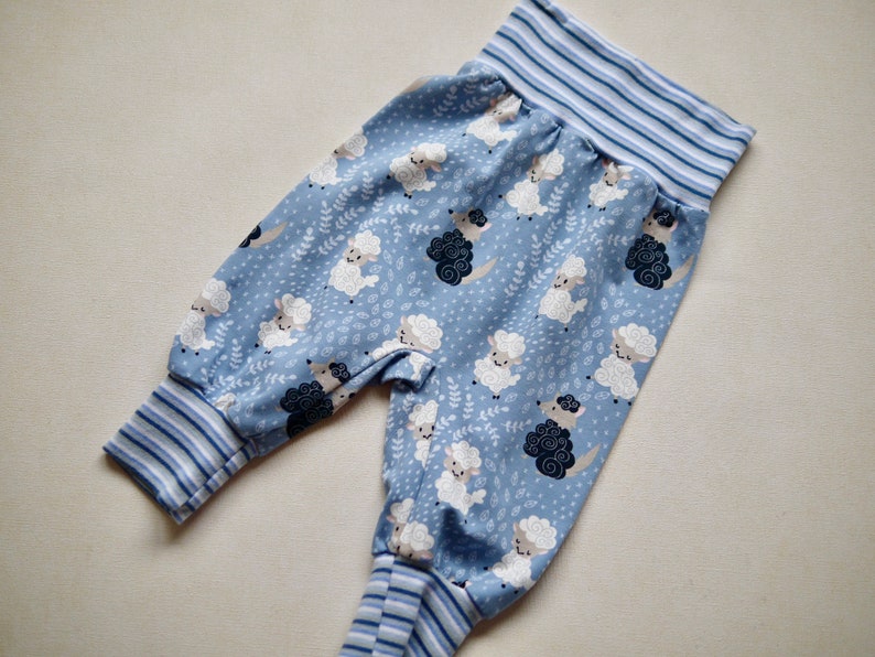 Jersey baby pants for boys size. 80, rompers, play pants, jersey pants size 80, stars sheep, velvet cord, Nicky fabric Schäfchen