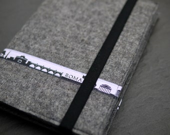 Notebook with book cover wool felt with Skyline ROM, 3 sizes, book cover felt, felt cover, felt cover, Italy
