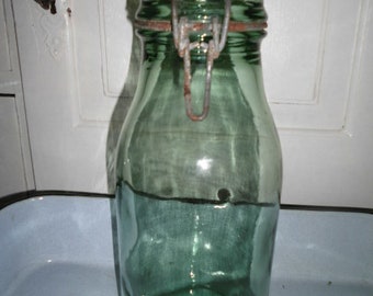 ETOILE 1,5 L french. STORAGE GLASS,Pressed glass,Green glass