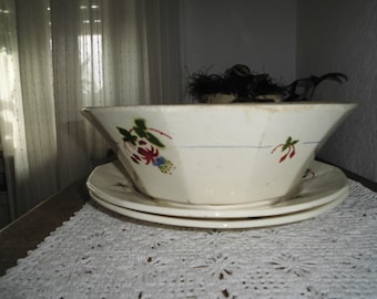 Vintage large French BOWL, Bermuda Sarreguemines