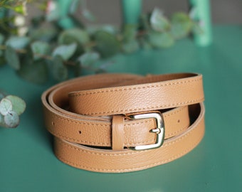 Leather belt women, caramel leather, beige genuine leather waist belt, ladies belt, genuine leather, gift for her