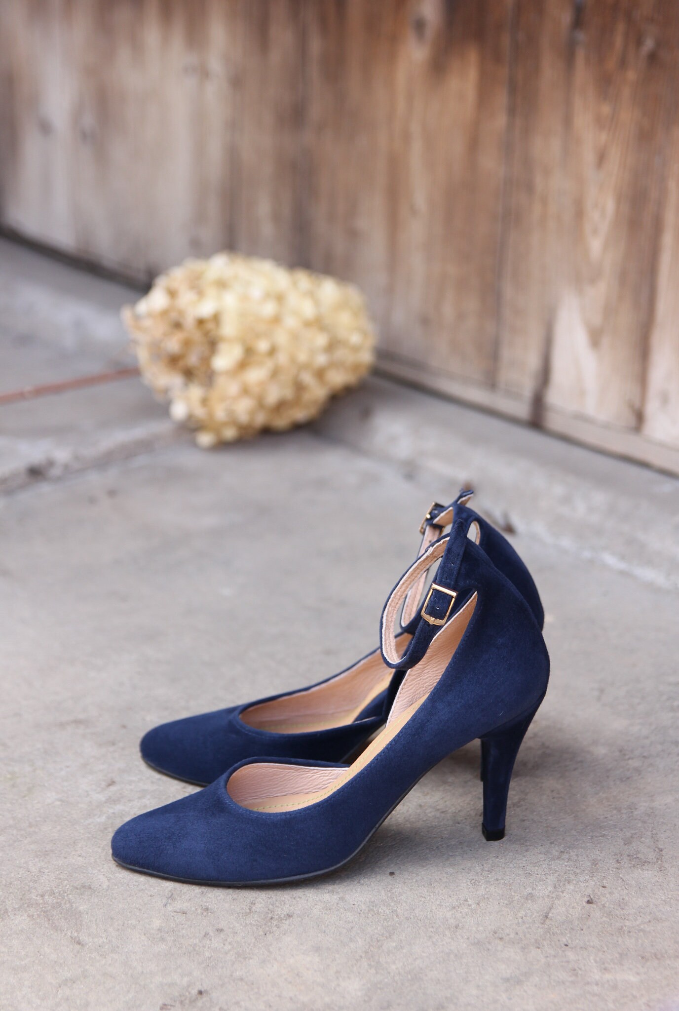 Blue suede high heel shoes sale