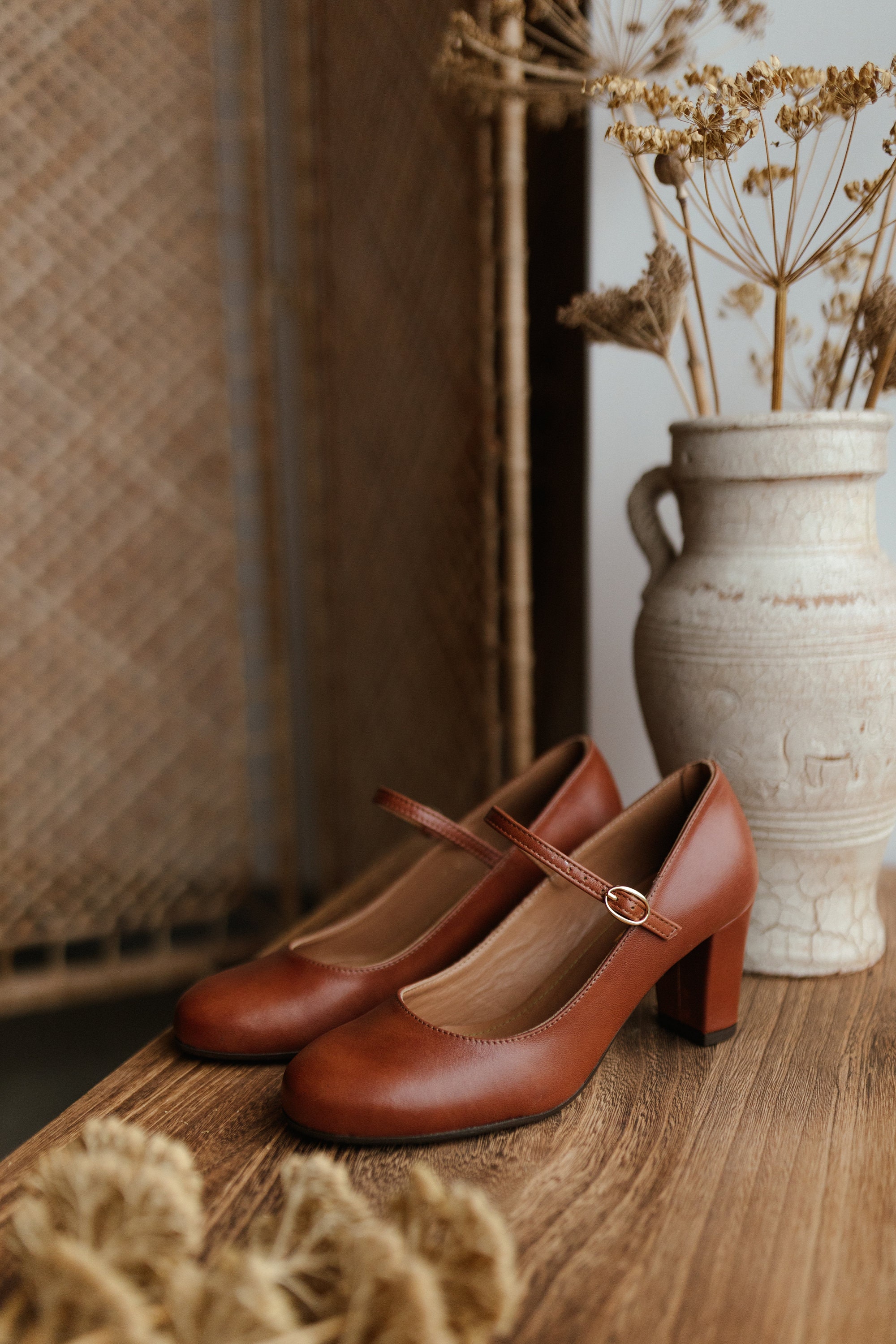 Escarpins Femme En Cuir Verni - Talons Hauts élégants Type Mary Jane, Chaussures De Soirée Confortables