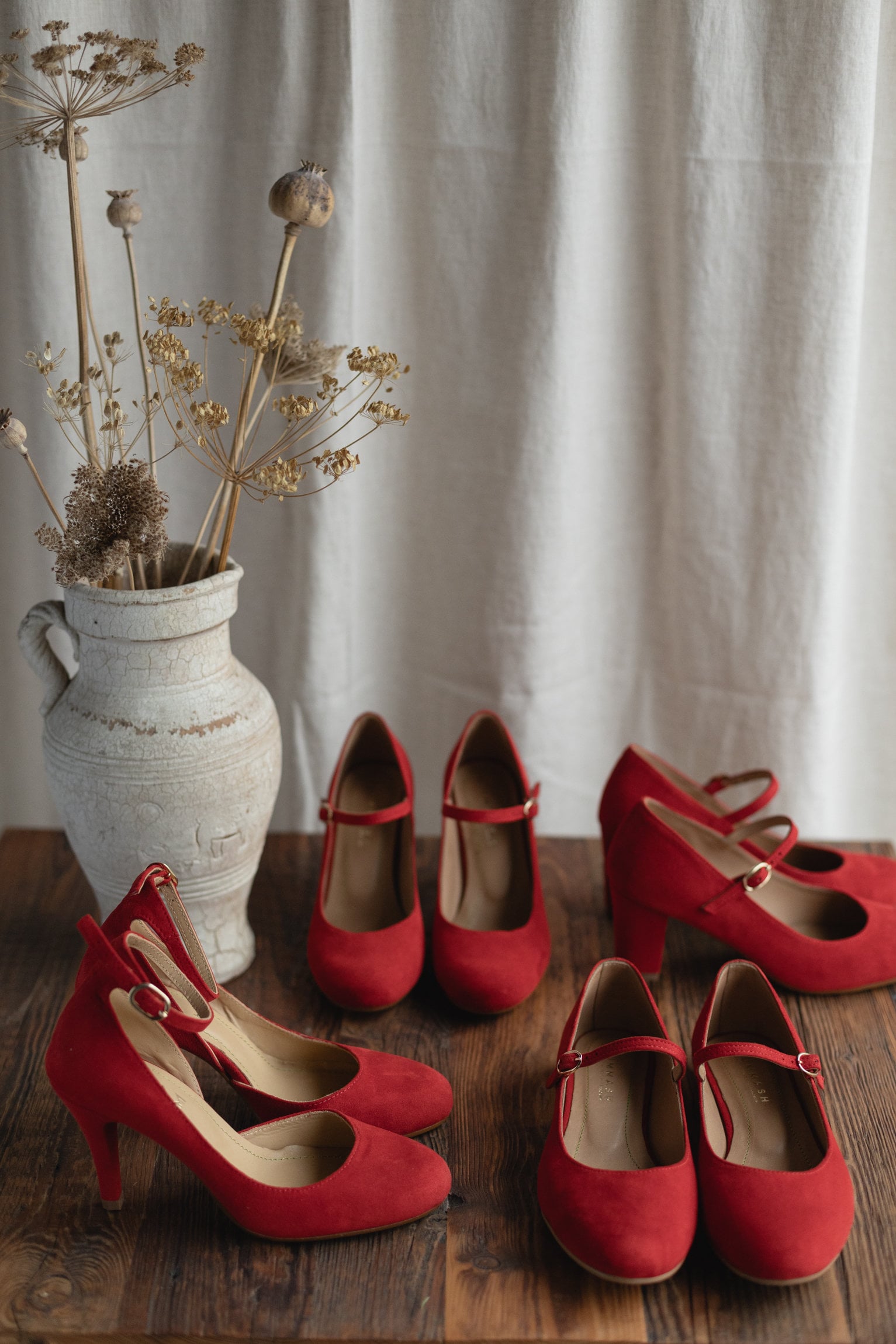 Red suede mary jane shoes best sale