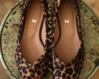 Leopard Print Calf Leather Mary Jane Flats