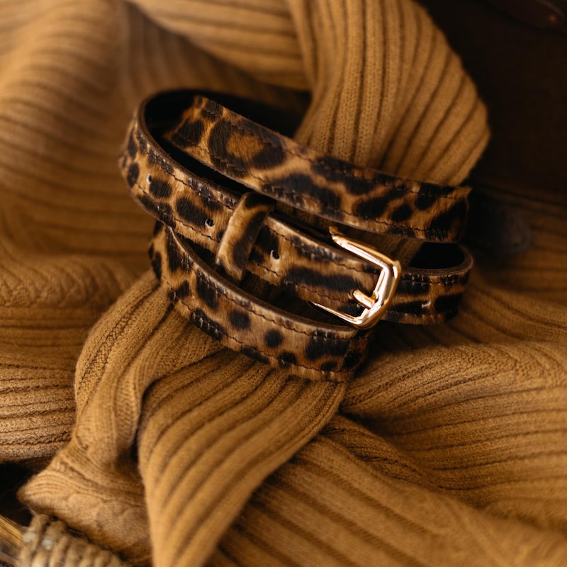 Leather Belt - Leopard Print main image 1
