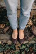 Natural classic full grain chocolate brown leather Mary Janes, gift for her, boho style shoes, nature lover product logo