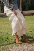 Lace-Up Velvet Leather Booties: Cigaro Brown Retro Boots