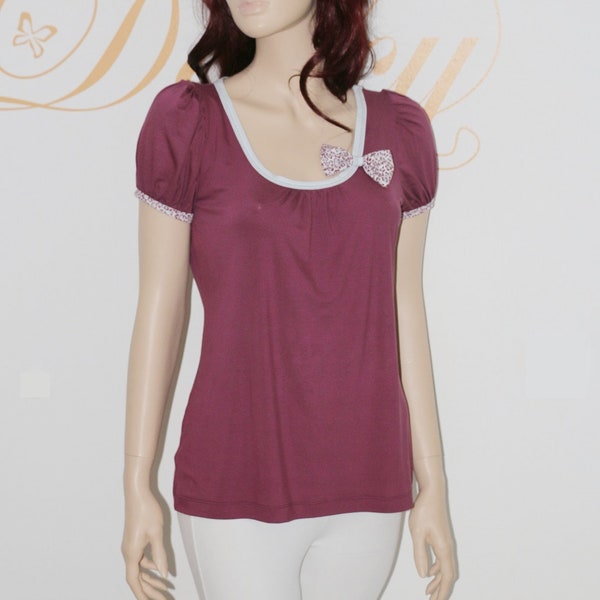 Shirt "Darcy" MissDarcy® Leo marsala Größe S