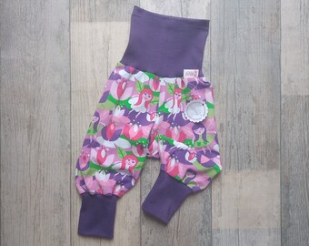 Organic jersey bloomers elves pink purple