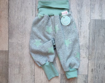 Cuddly bloomers glitter stars mint-grey cuddly fleece