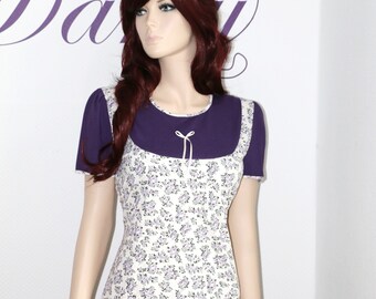 Shirt "Lacey" MissDarcy® geblümt-violett Größe M