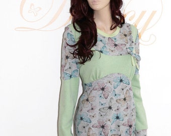 sweat dress butterfly light green