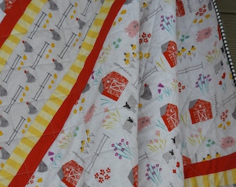 Farm baby quilt/Barn baby quilt/Farm life quilt/Farm quilt/Chicken quilt/Handmade baby quilt/Farm nursery/Barn nursery/Farmhouse quilt