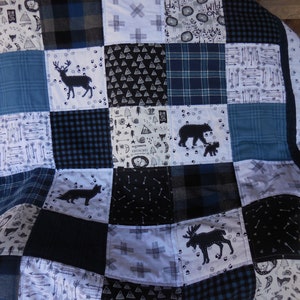 Rustic Nursery/Northwoods Baby Quilt/Forest Quilt/Bear/Deer/Woodland nursery/Northwoods Nursery/ Rustic Baby quilt/In the Wild baby quilt