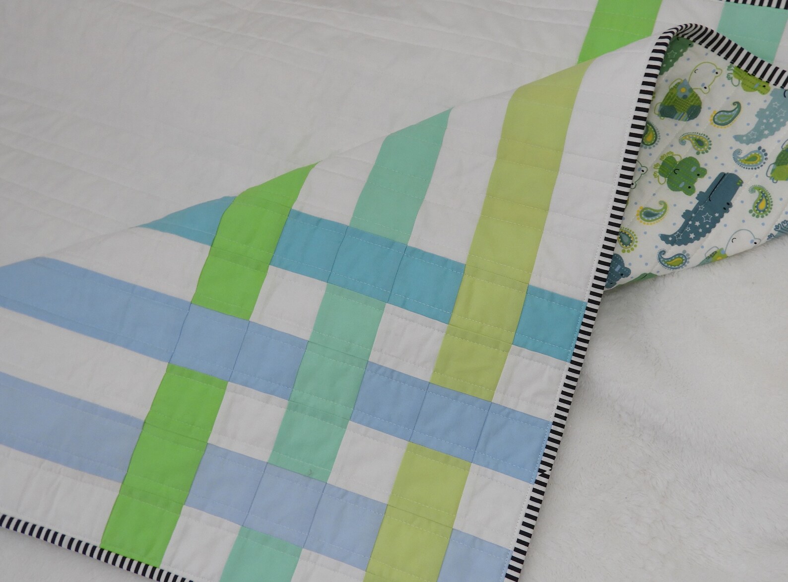 Handmade Baby Quilt/boy Baby Quilt/cotton Baby Quilt/blue Baby Etsy