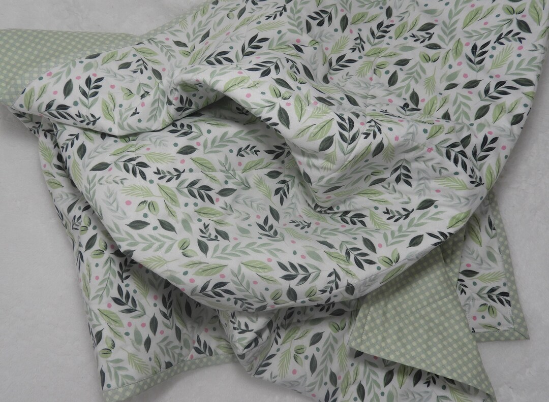 Botanical Baby Quilt/green Baby Quilt/botanical Nursery/handmade Baby