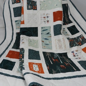 Woodland Nursery/Rustic baby quilt/Deer baby quilt/Handmade baby quilt/Cotton baby quilt/Woodland quilt/Forest quilt/Personalized quilt