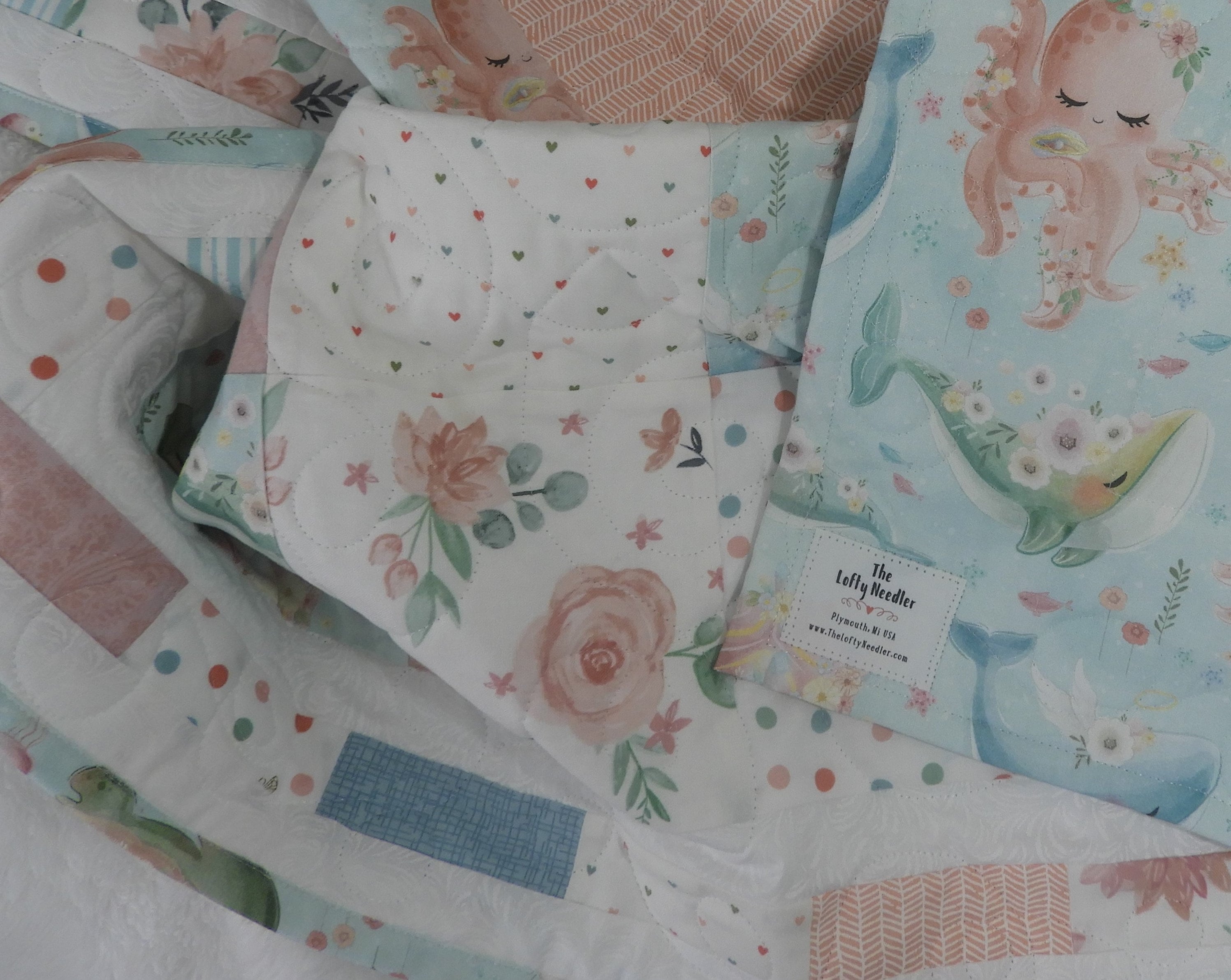 Sea Creature Quilt/undersea Quilt/ocean Quilt/whale | Etsy